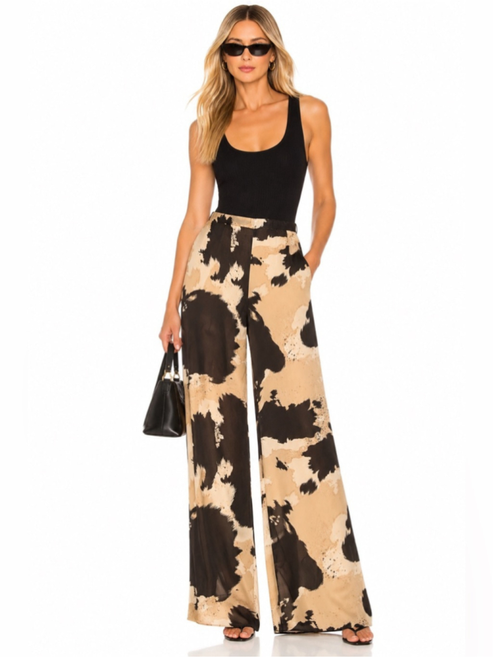 Vince Camuto Abstract Print Wide Leg Palazzo Pants Size 8